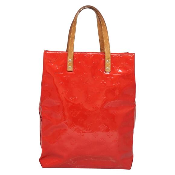 LOUIS VUITTON Monogram Vernis Reade MM Hand Bag Red Rouge M91086 - Picture 3 of 12